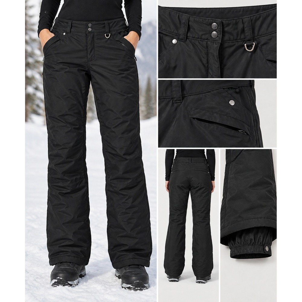 Slalom 960F95LW02 Womens L Black Pants D-ring Attachment Size Snow Large
